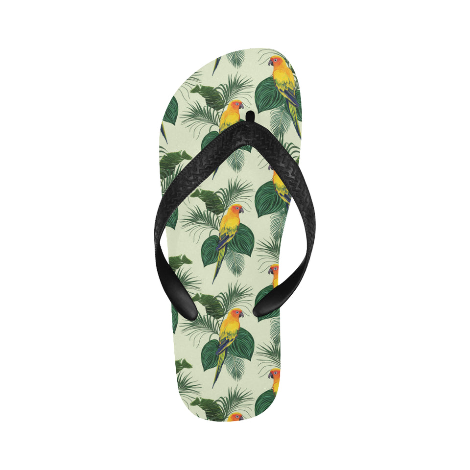 Beautiful parrot palm leaves pattern Unisex Flip Flops