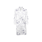 Math Pattern Print Design 03 Men's Long Sleeve Belted Night Robe
