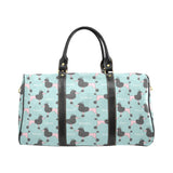 poodle dog green background Travel Bag