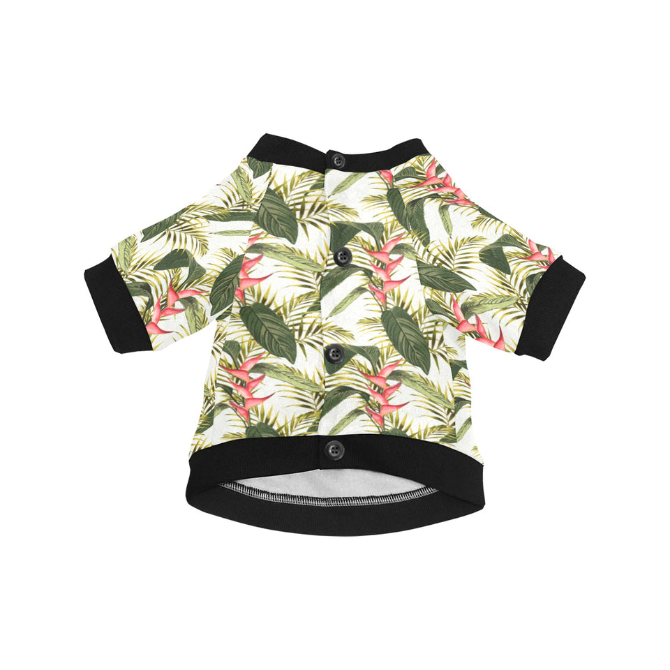 heliconia pattern All Over Print Pet Dog Round Neck Fuzzy Shirt