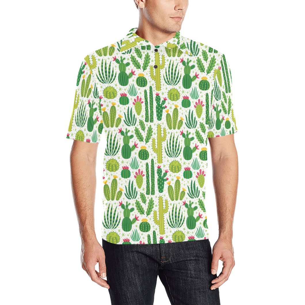 Cactus pattern copy Men's All Over Print Polo Shirt