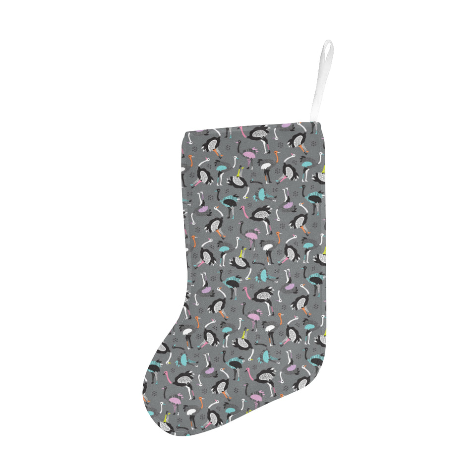 Ostrich Pattern Print Design 01 Christmas Stocking