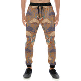 Bonsai bamboo stork japanese pattern brown theme Unisex Casual Sweatpants