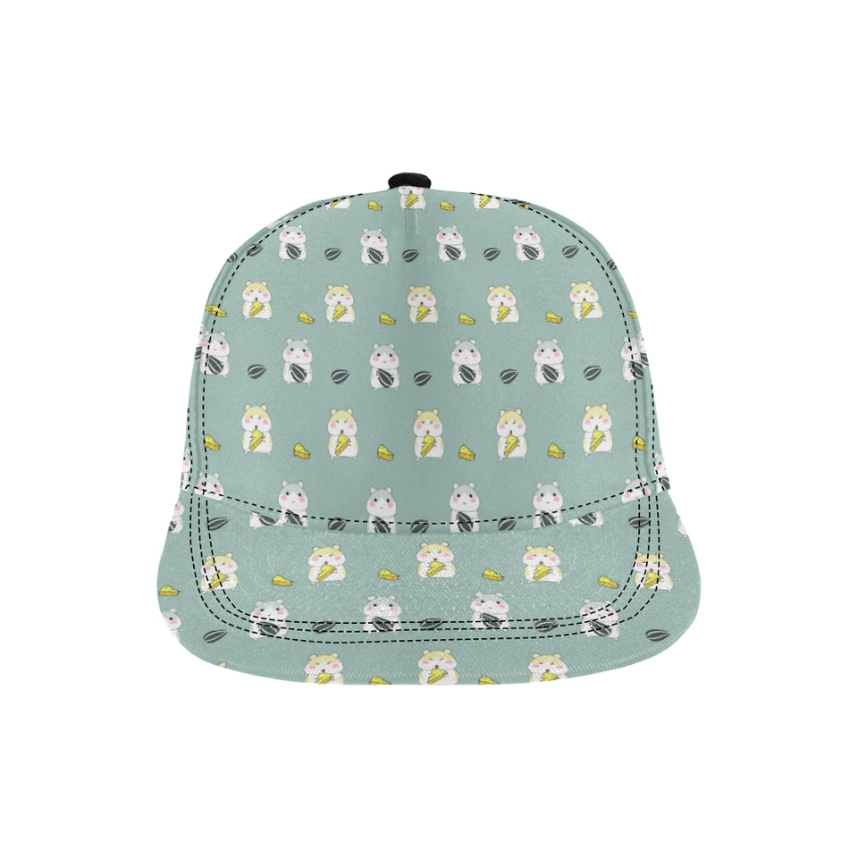 Cute hamster cheese pattern All Over Print Snapback Cap