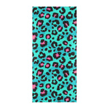 Green leopard skin print pattern Beach Towel