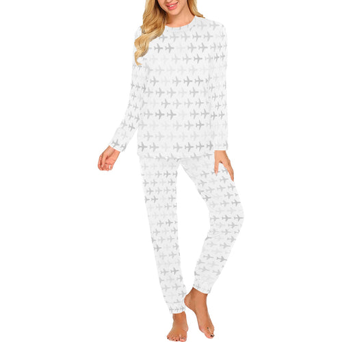 Airplane print pattern Women's All Over Print Pajama Set