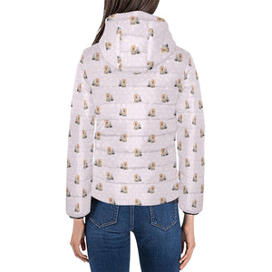 Yorkshire Terrier Pattern Print Design 02 Women's Padded Hooded Jacket