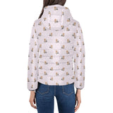 Yorkshire Terrier Pattern Print Design 02 Women's Padded Hooded Jacket