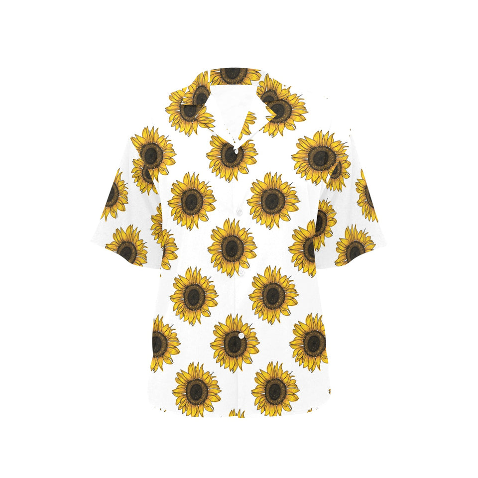 sunflowers design pattern Women's All Over Print Hawaiian Shirt