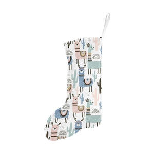 lama Alpaca cactus hand drawn pattern Christmas Stocking
