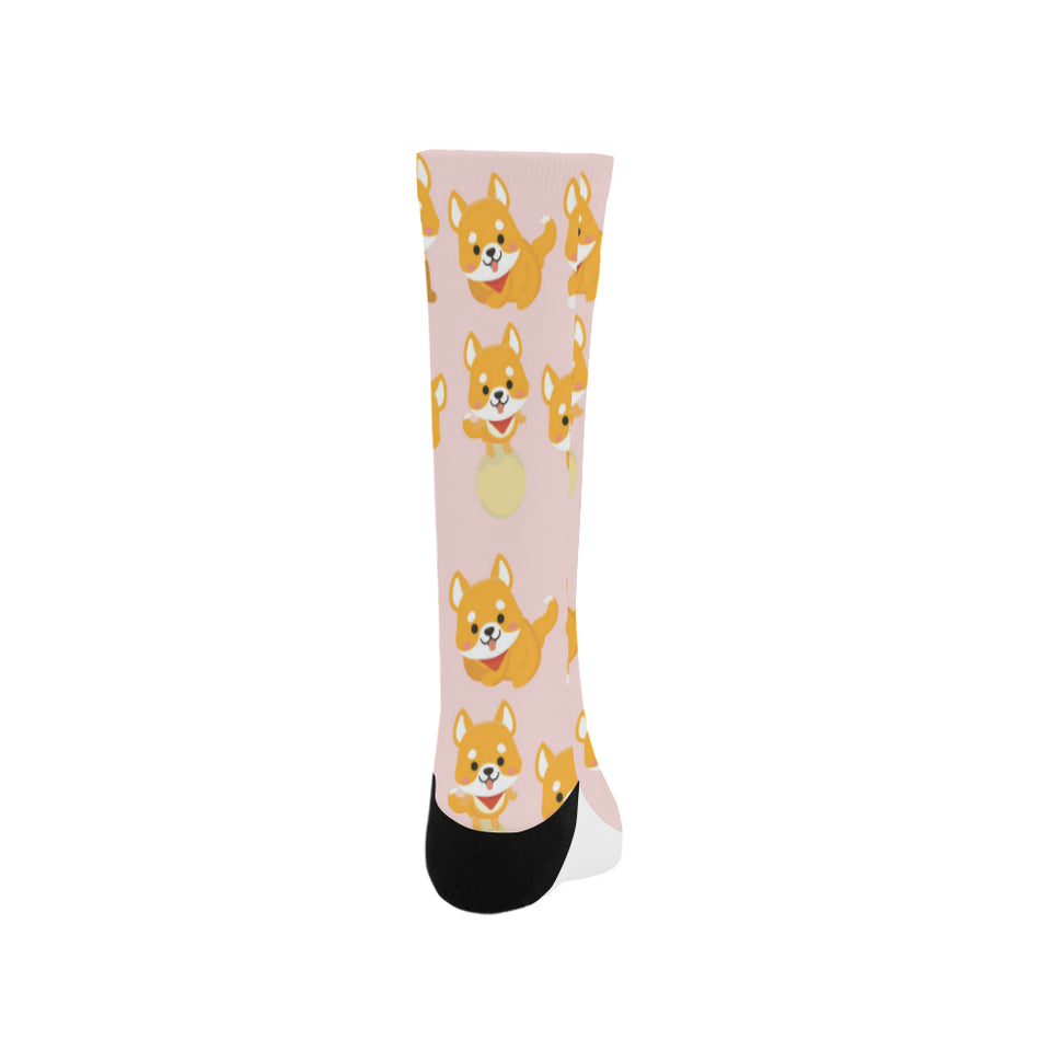 Cute shiba inu dog pattern Crew Socks