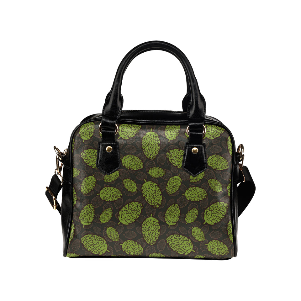 Hop pattern black background Shoulder Handbag