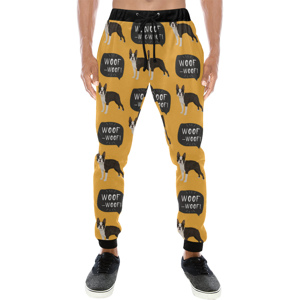 Boston terrier design pattern Unisex Casual Sweatpants