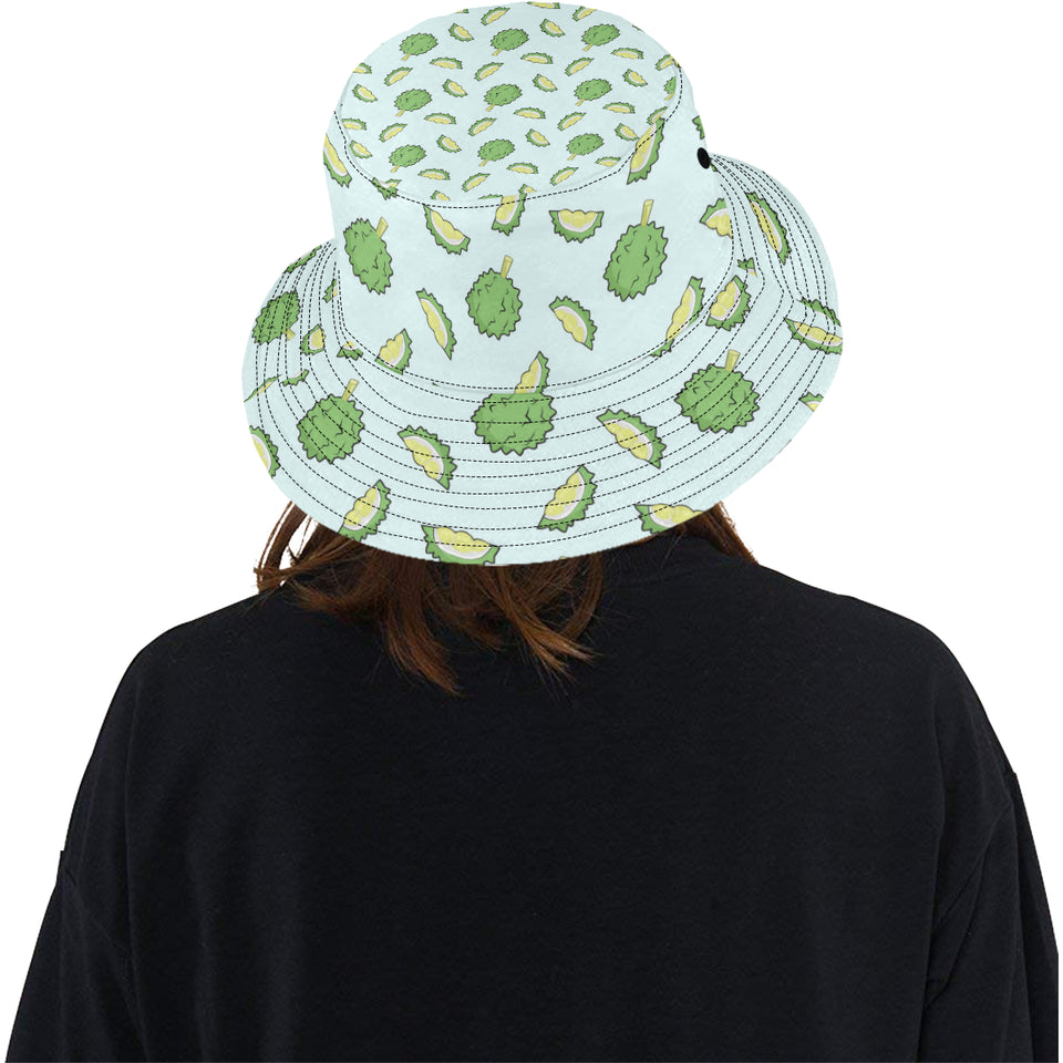 Durian pattern blue background Unisex Bucket Hat