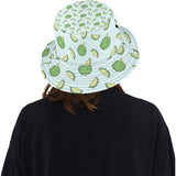 Durian pattern blue background Unisex Bucket Hat