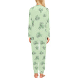 broccoli sketch pattern Women's All Over Print Pajama Set