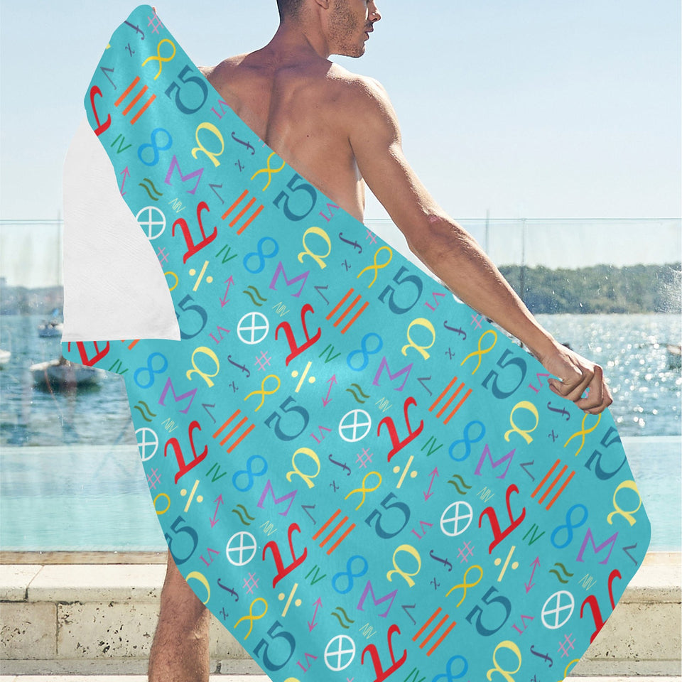 Math Pattern Print Design 02 Beach Towel