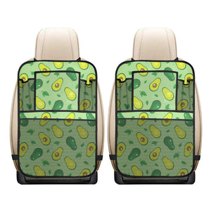 Avocado pattern green background Car Seat Back Organizer
