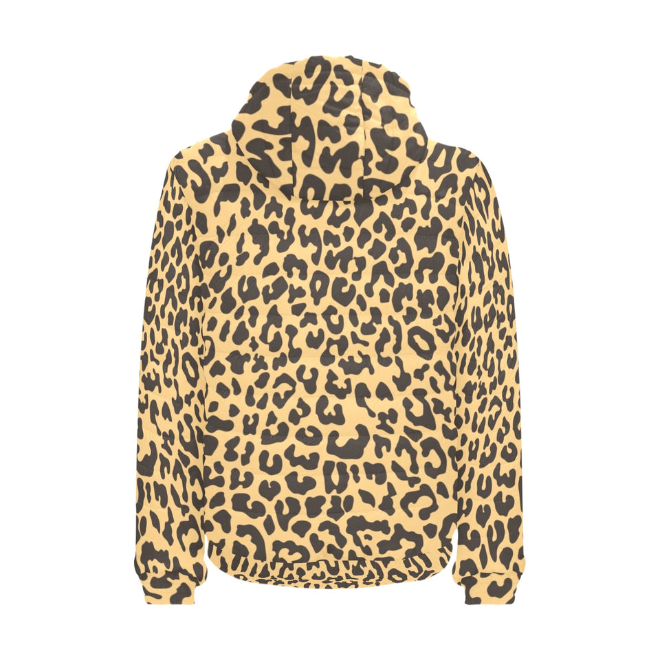 Leopard skin print Men's Padded Hooded Jacket