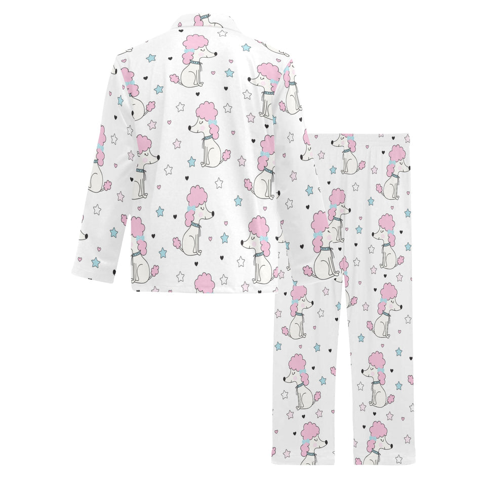 Cute poodle dog star pattern Men's Long Pajama Set