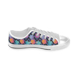 Pineapples pattern zigzag background Men's Low Top Shoes White