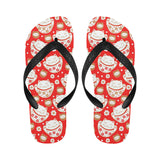 Cute Maneki neko cat red background Unisex Flip Flops