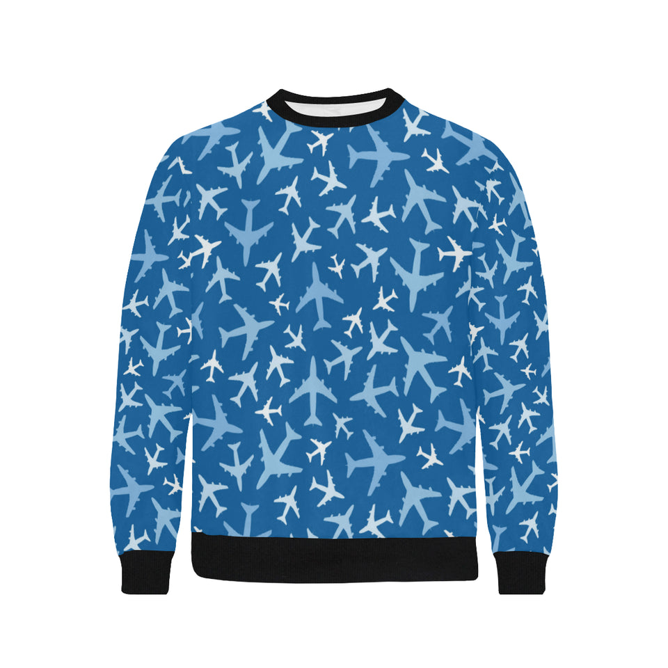 Airplane pattern in the sky Men's Crew Neck Sweatshirt