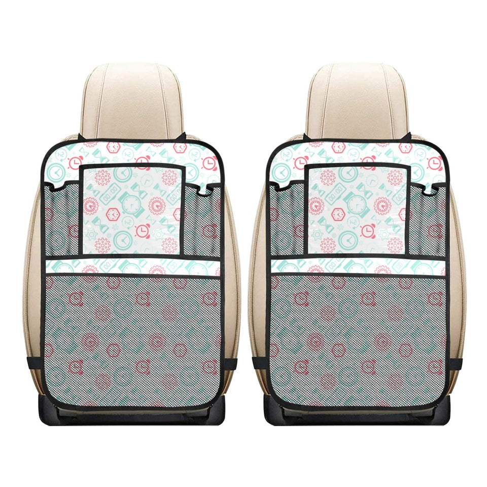 Clock time pattern blackground Car Seat Back Organizer
