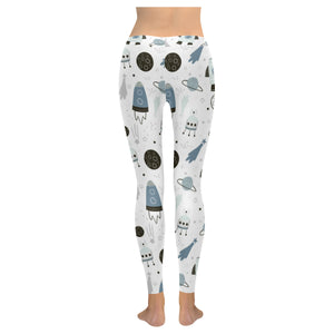 Hand drawn space elements space rocket star planet Women's Legging Fulfilled In US