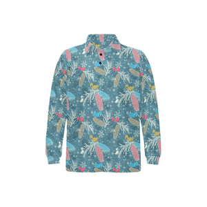 Squirrel Pattern Print Design 01 Men's Long Sleeve Polo Shirt