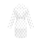 Engine Piston Background Pattern Print Design 01 Women's Long Sleeve Belted Night Robe