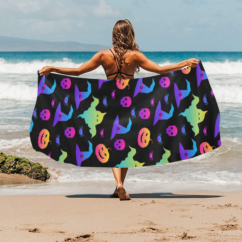 Colorful halloween background Beach Towel
