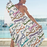 Sun Glasses Pattern Print Design 01 Beach Towel