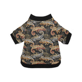 Chameleon lizard tropical leaves palm tree All Over Print Pet Dog Round Neck Fuzzy Shirt