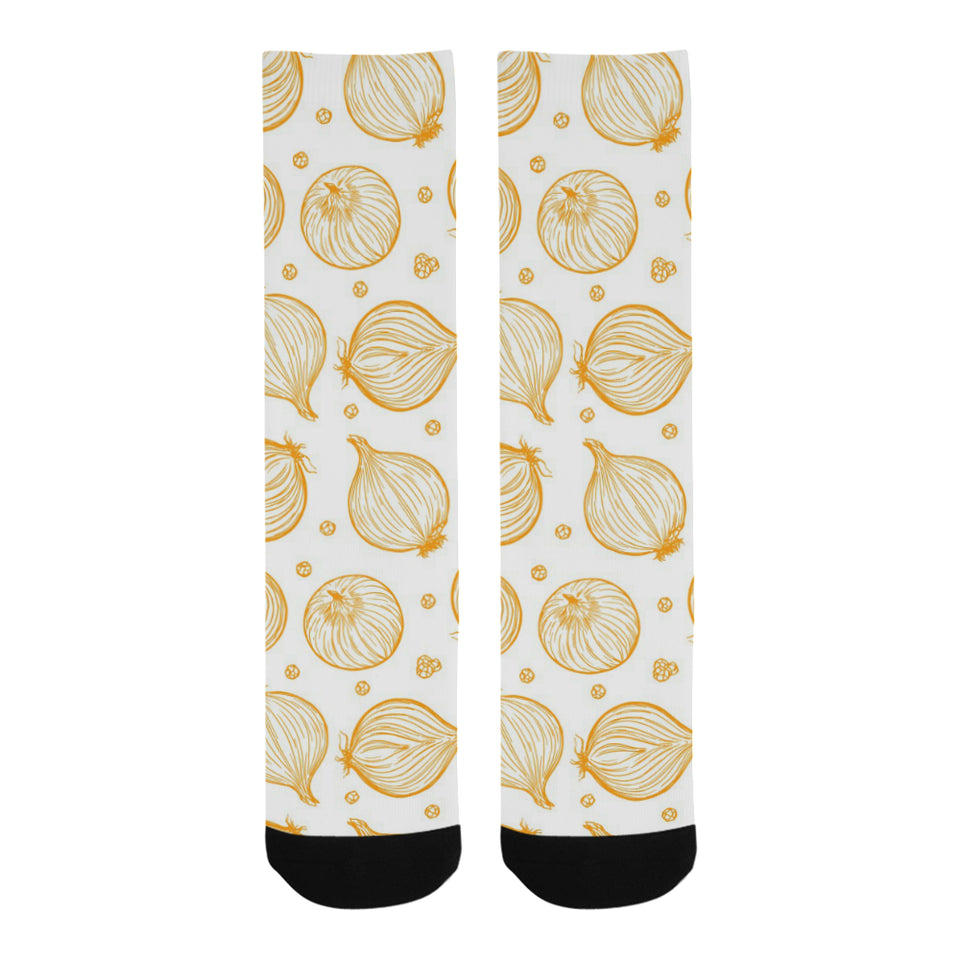 hand drawn onion pattern Crew Socks