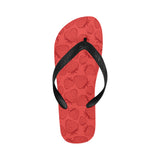 strawberry pattern red background Unisex Flip Flops