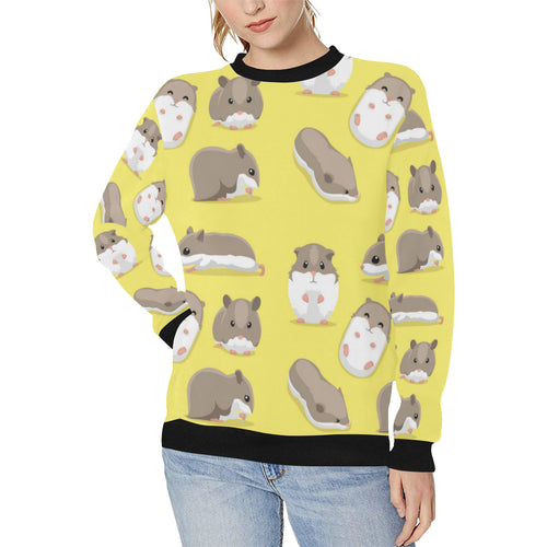 Cute Hamster pattern Women's Crew Neck Sweatshirt