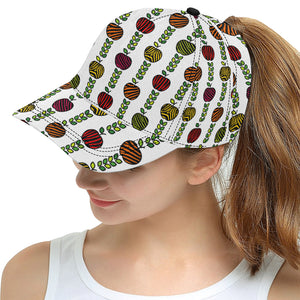 colorful apples leave zebra stripe All Over Print Snapback Cap