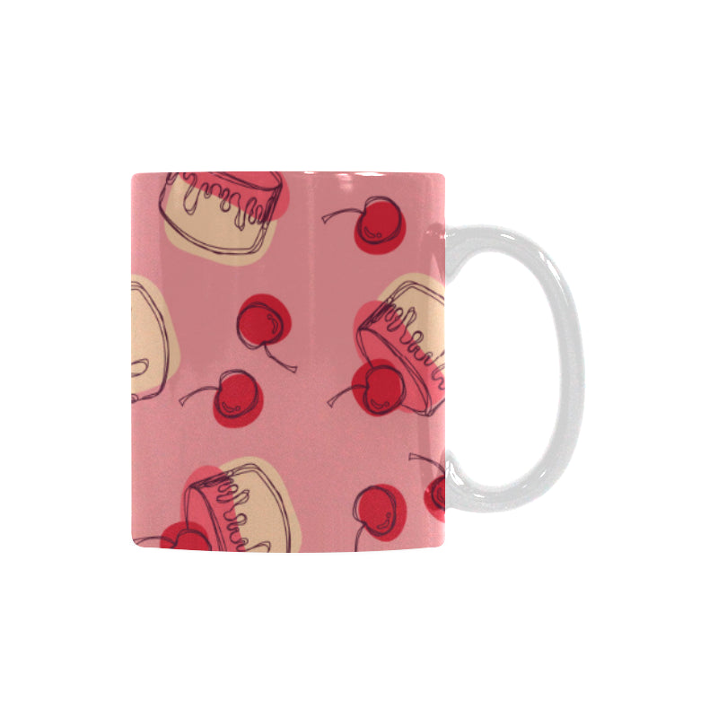 Cake cherry pattern Classical White Mug (Fulfilled In US)