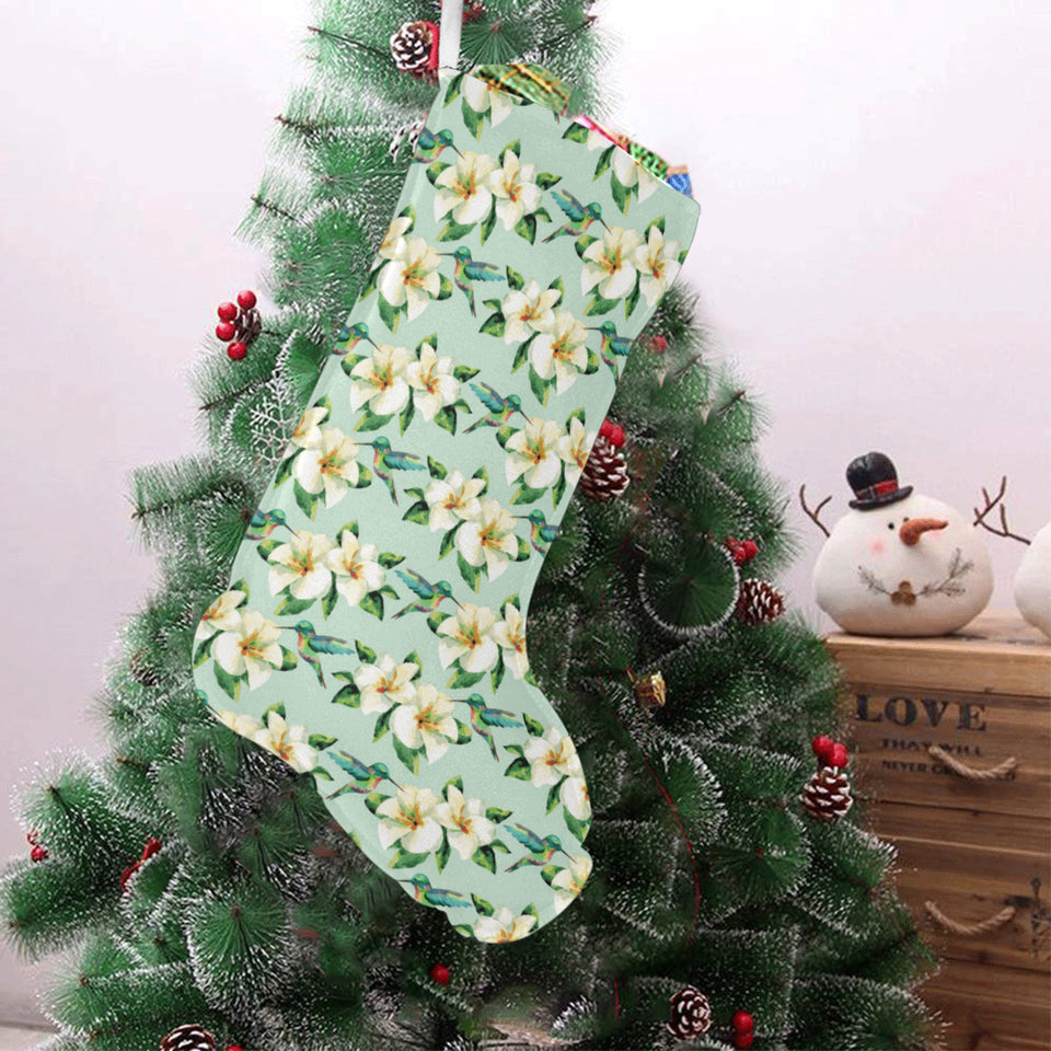 Hummingbird Pattern Print Design 01 Christmas Stocking