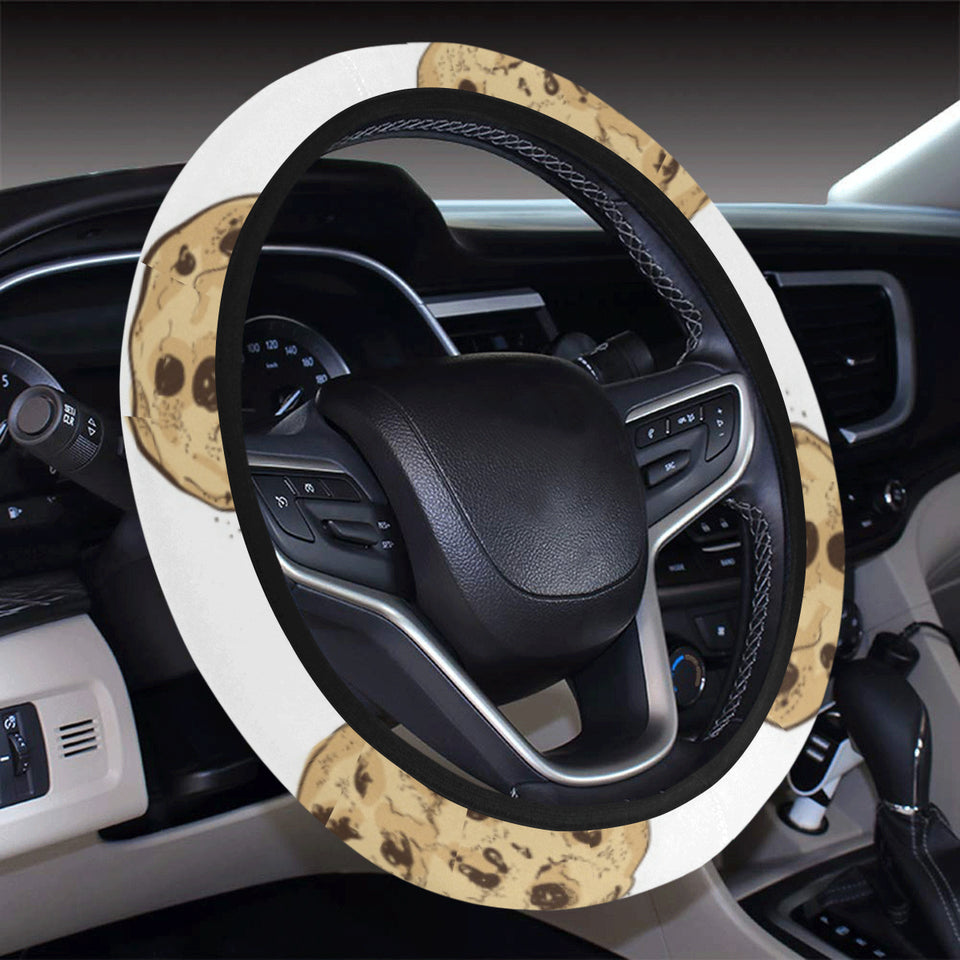 Sketch style cookie pattern Car Steering Wheel Cover