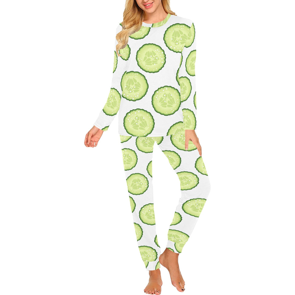 Cucumber slices pattern Women's All Over Print Pajama Set