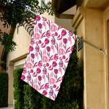 pink sketch tulip pattern House Flag Garden Flag