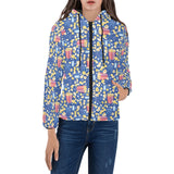 Popcorn Pattern Print Design 01 Women's Padded Hooded Jacket