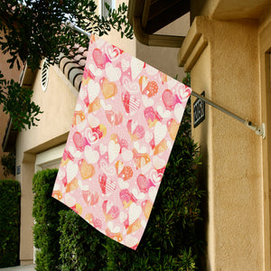 Hand drawn heart design pattern House Flag Garden Flag