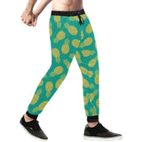 Pineapples pattern green background Unisex Casual Sweatpants