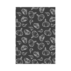 Garlic pattern black background House Flag Garden Flag