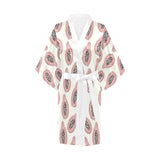 papaya pattern Women's Short Kimono Robe