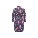 beautiful mermaid Fish jellyfish algae other marin Men's Long Sleeve Belted Night Robe