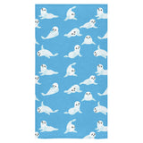 Cute sea lion seal pattern background Bath Towel